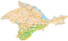 Подробная туристическая карта Крыма